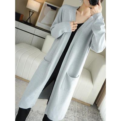 MONLOUVE2025款上衣慵懒风针织开衫外套女中长款宽松薄款毛衣秋季