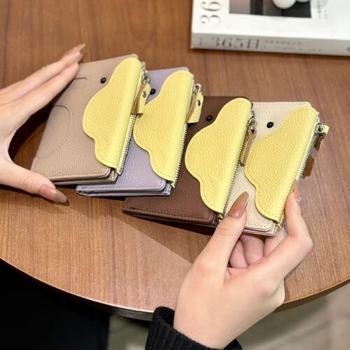 大象钱包头层牛皮ins风女生可爱小象 迷你卡包短款钱夹小巧零钱包