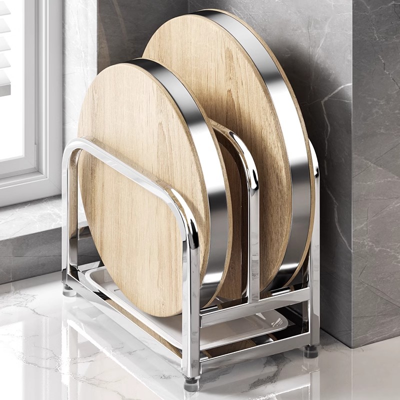 加厚304不锈钢菜板放置架砧板案板锅盖架沥水架厨房多功能置物架