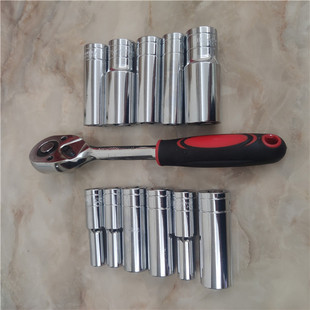 棘轮扳手外六角套头套管14 27mm 2大飞6角加长套筒头套装