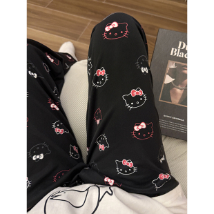 凯蒂猫遛弯睡裤女春秋新款ins风日系学生居家宽松休闲裤夏天外穿