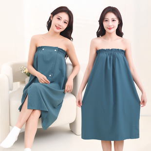 高档美容院专用浴裙女款裹胸裙浴裙夏季天薄款浴袍水洗速干居家服