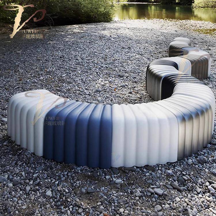 玻璃钢拼接长条坐凳户外公园休息长凳商业购物中心公共休闲座椅