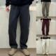 时尚 男 秋冬加绒加厚直筒显高街瘦系绳长裤 简约潮流男士 纯色休闲裤