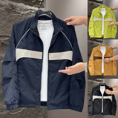 男士撞色拼接休闲夹克外套