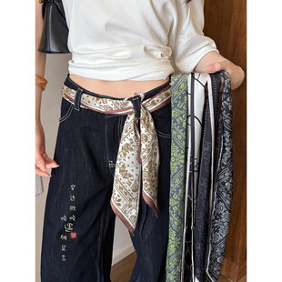 腰果花长条飘带丝巾腰带女款 饰腰间配饰 复古高级感系脖搭配领巾装