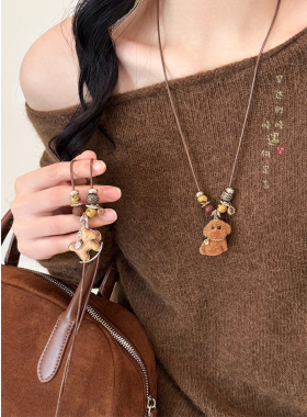 小马长款串珠项链秋冬日常百搭