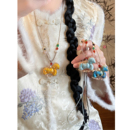 「颈上丹青」双面宋锦小马吊坠项链女款 国风毛衣链挂绳配饰 新中式