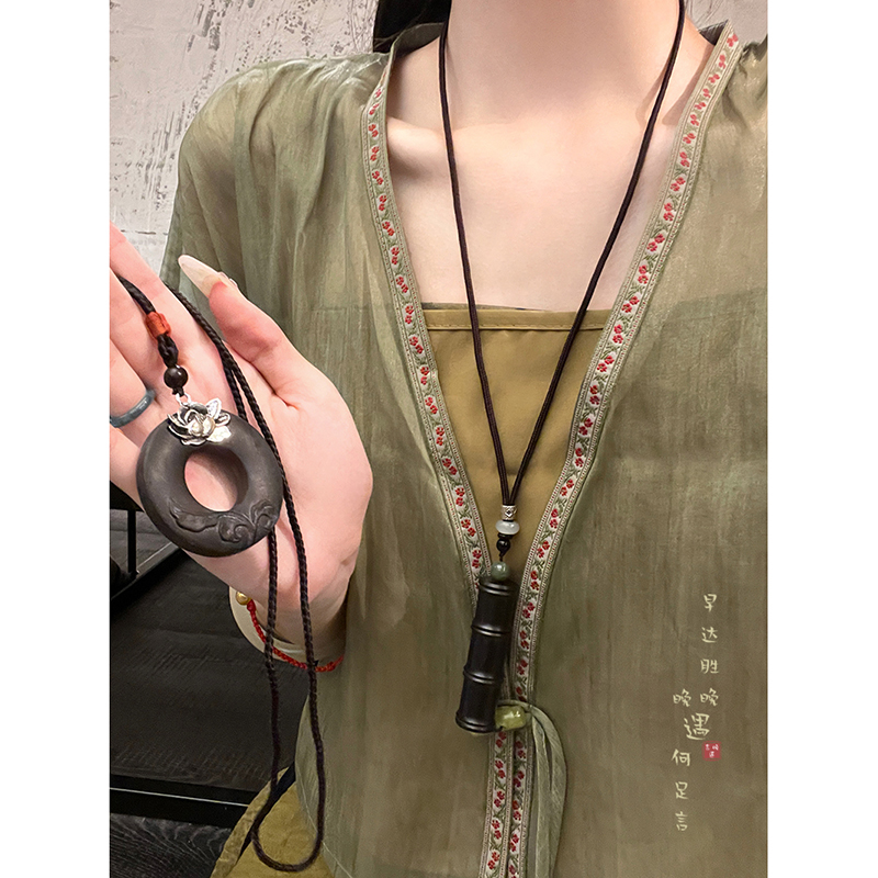 黑檀木竹节嘎乌盒新中式民族风