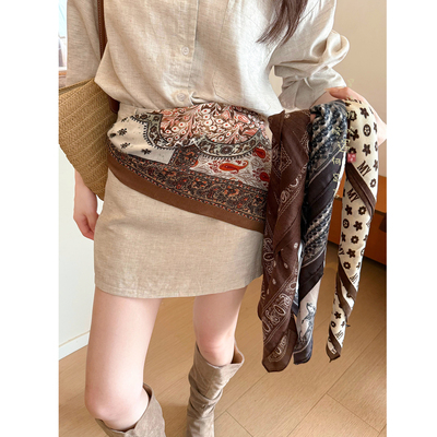 棉麻系脖丝巾腰带老钱风高级感