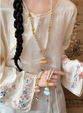 宋锦葫芦吊坠项链国风新中式