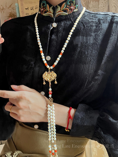 「烟锁绮罗」背云流苏压襟璎珞项链新中式国风汉服马面裙旗袍配饰
