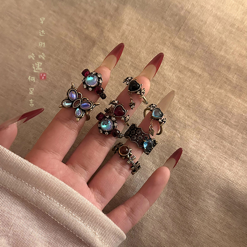 中古开口戒指小众设计感复古