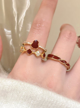 红色葫芦开口戒指轻奢高级感