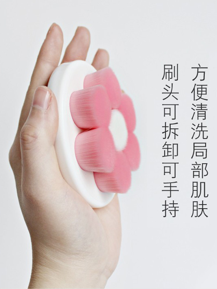 꽃무늬 부드러운 강모 목욕 브러쉬 등받이 탈부착 가능 바디 각질 제거를 요청할 필요가 없는 긴 손잡이 목욕 브러쉬