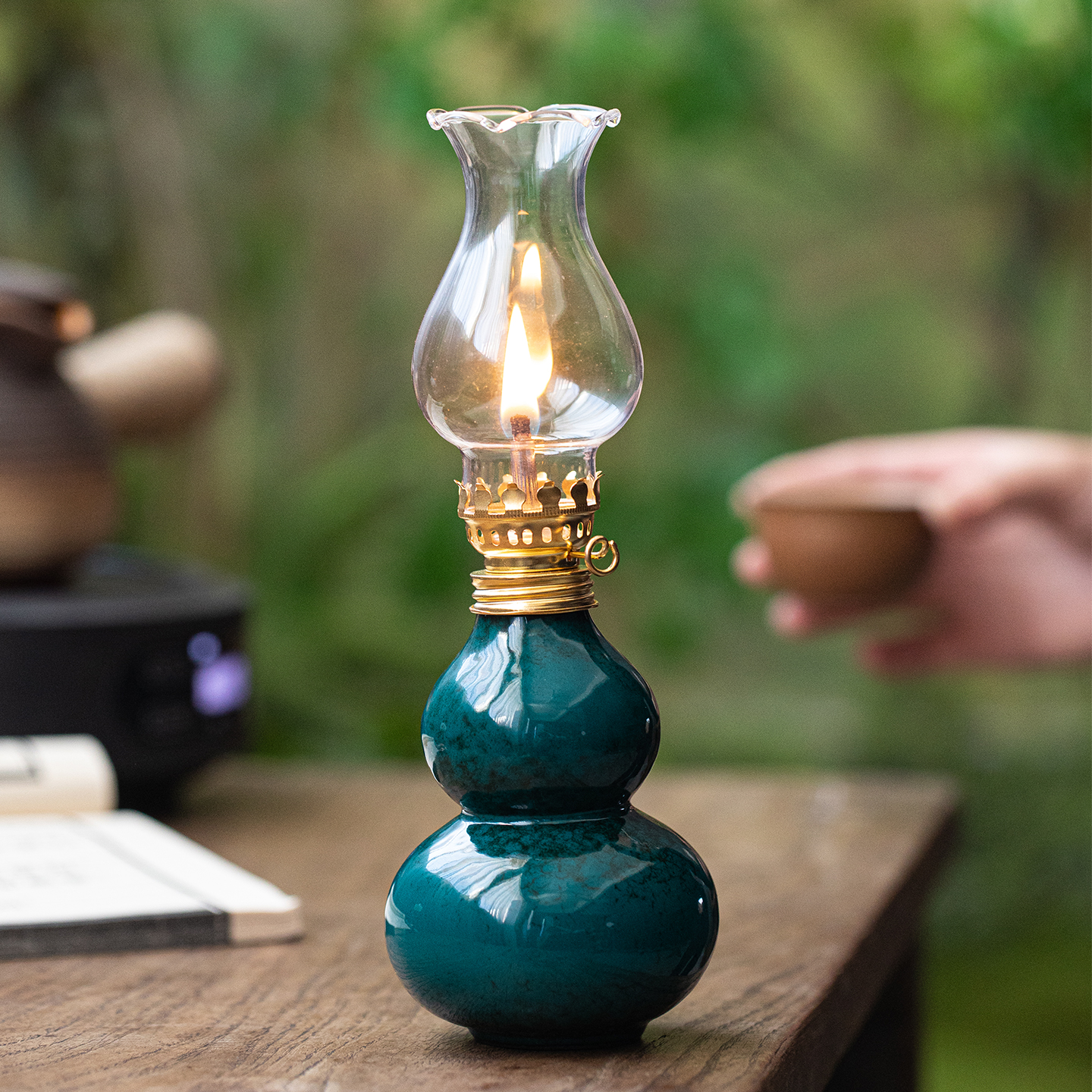 国风福禄陶瓷葫芦酥油灯灯盏摆件