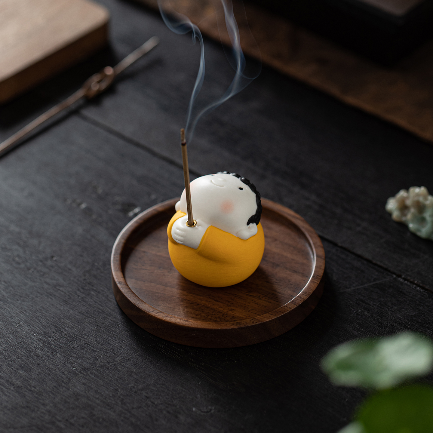 陶瓷可爱小如来线香炉香插香座