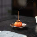 中式 创意陶瓷柿子线香炉家用室内香薰炉柿柿如意香插香座香托摆件