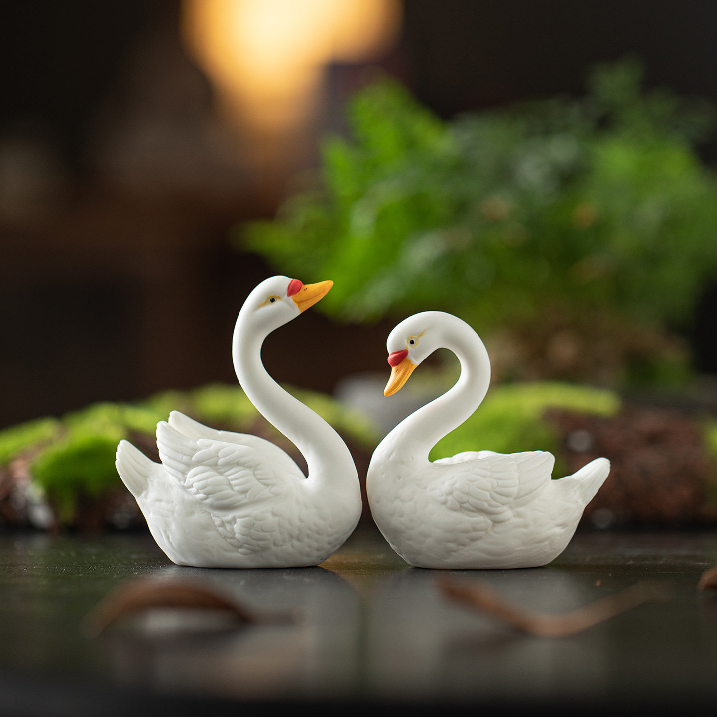 陶瓷白天鹅小摆件创意桌面装饰情侣浪漫礼物小鸭子微景观造景搭配,家居饰品,装饰摆件,淘宝优惠券,粉丝福利购,淘宝优惠卷