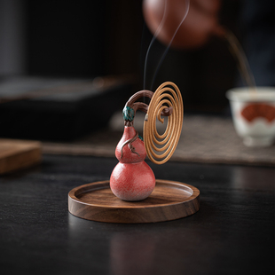 福禄陶瓷小葫芦挂香器创意盘香炉家用室内檀沉香香薰炉香道小摆件