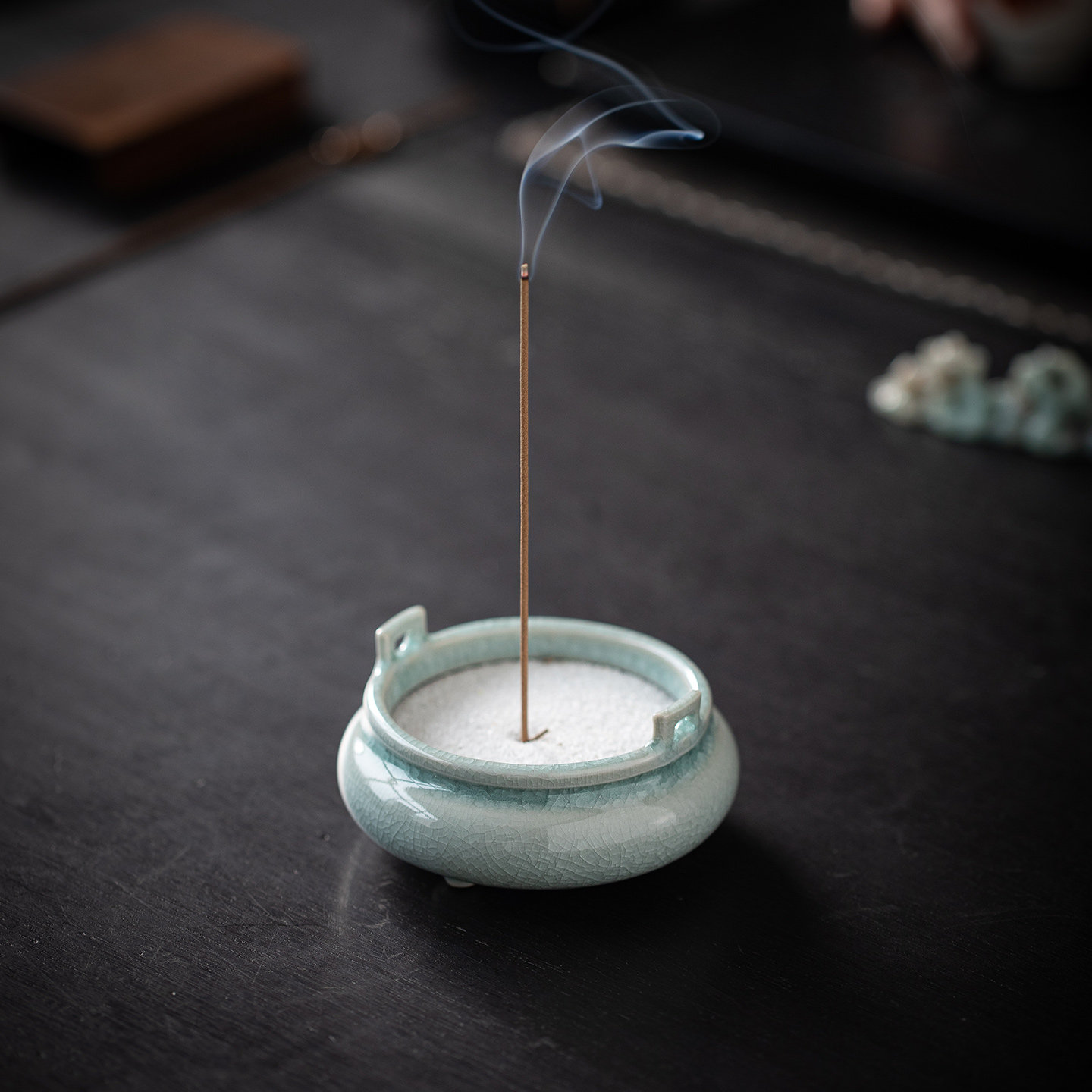 汝窑三足双耳线香炉家用供奉小香炉茶室书房禅意香台香插古朴雅致,家居饰品,香薰炉,淘宝优惠券,粉丝福利购,淘宝优惠卷