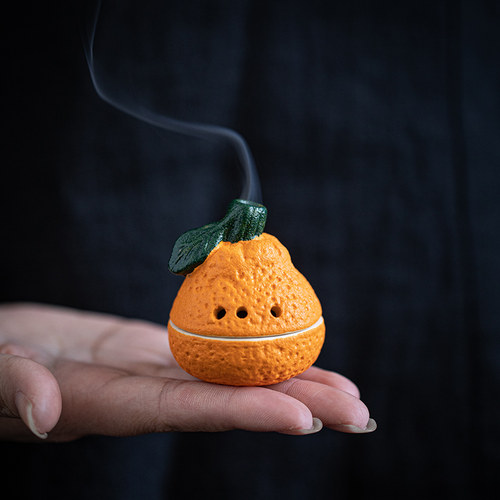 大吉大利陶瓷迷你丑橘盘香炉