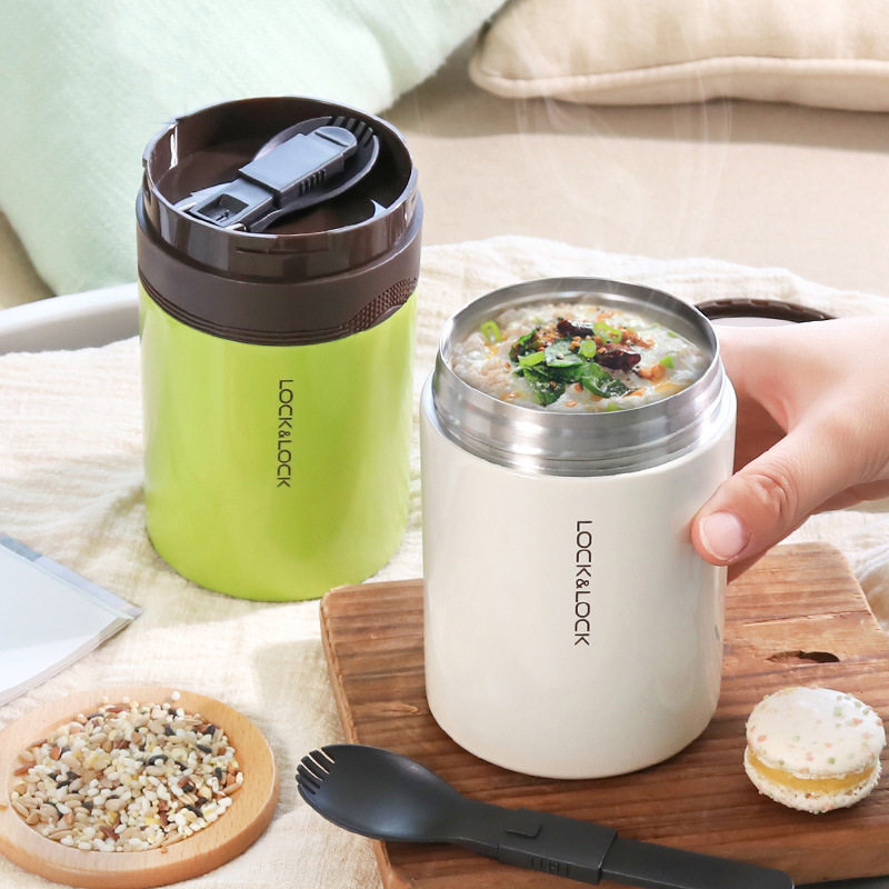 乐扣焖烧壶罐学生旅行饭盒便当盒304不锈钢桶保温杯杯子礼品