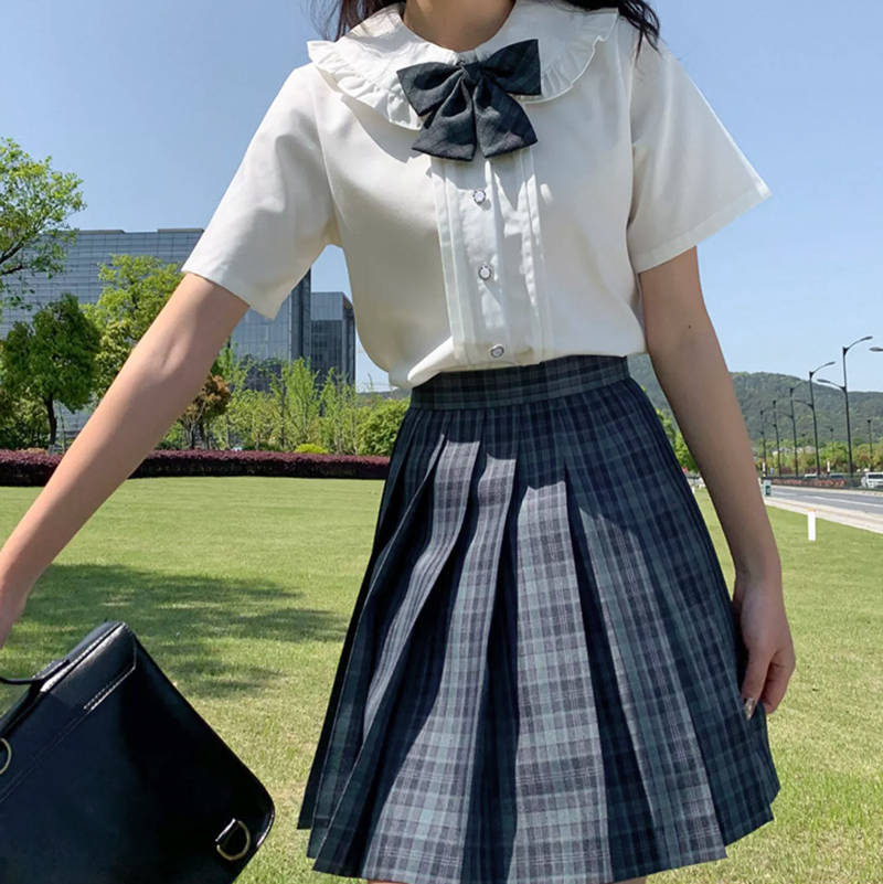 姬物语海苔格裙jk制服校供短裙