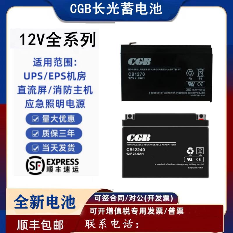 CGB长光蓄电池12V65/24/38/65/100AH/UPSEPS应急直流屏铅酸免维
