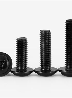 M2M2.5M3M4M5黑色304不锈钢十字圆头与Pad螺丝Pwm黑色镀与Pad螺丝