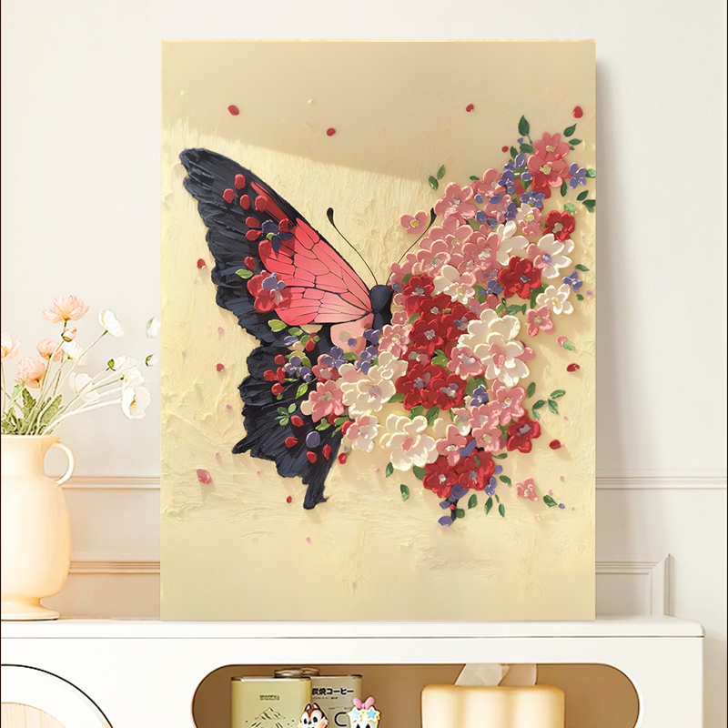 蝴蝶数字油画diy2025新款治愈系填色解闷手工涂鸦填充油彩丙烯画