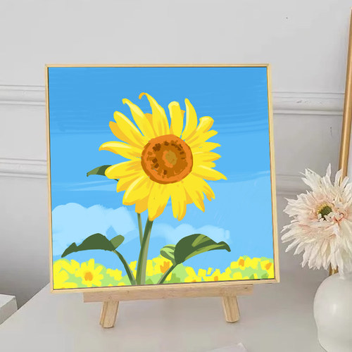 向日葵数字油画diy风景画