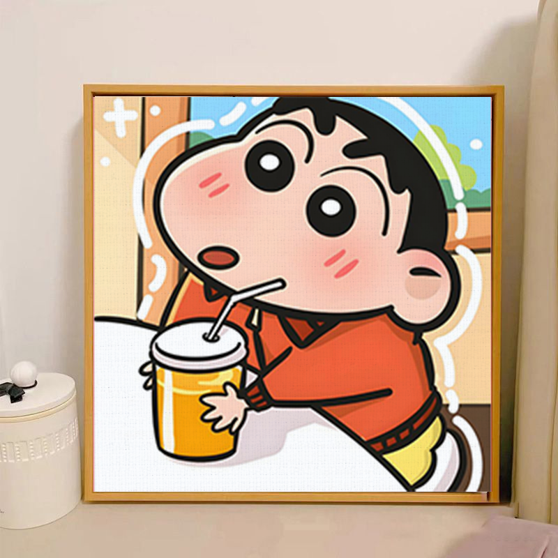 蜡笔小新数字油画diy手工丙烯画