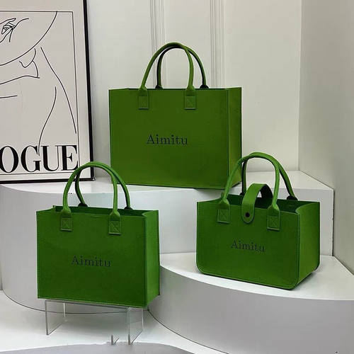 加厚毛毡包大容量手提袋定制LOGO伴手礼礼品袋企业宣传托特包