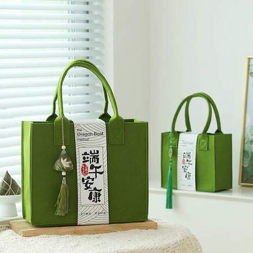 毛毡包手提袋定制logo大容量托特包手提袋伴手礼品广告购物袋定做