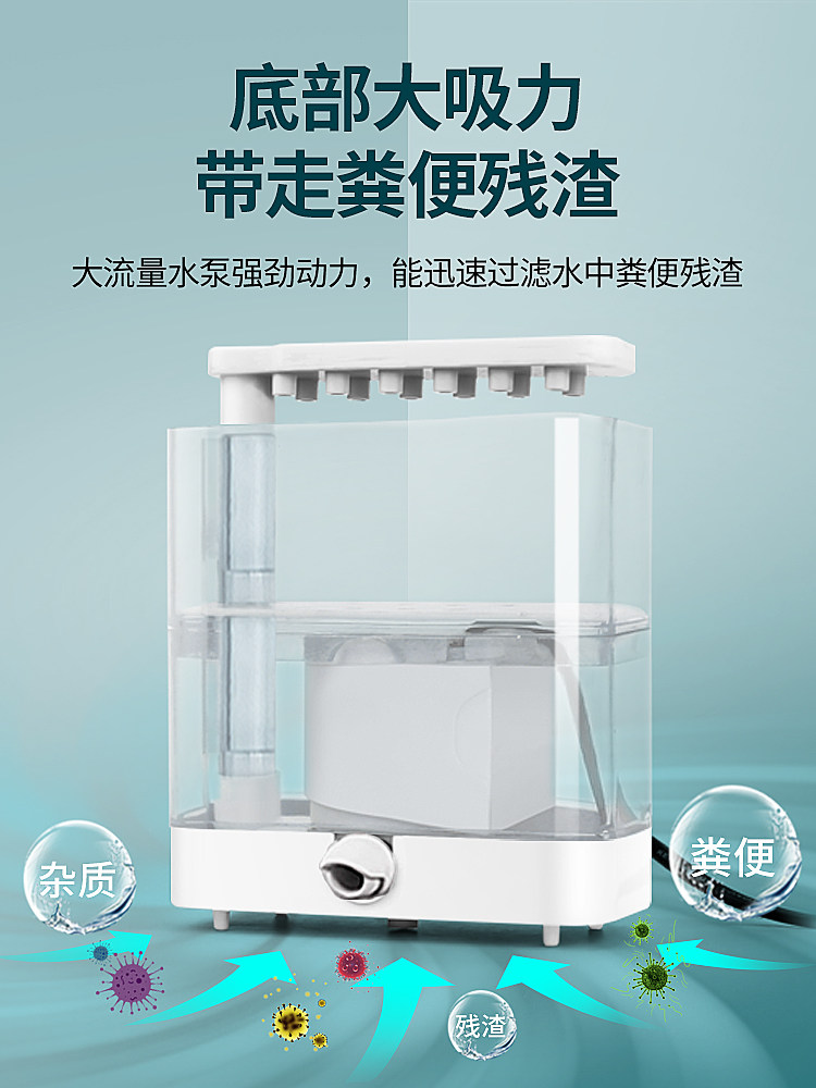 乌龟过滤器鱼缸低水位循环三合一过滤盒滴流泵小型桶吸粪龟缸专用