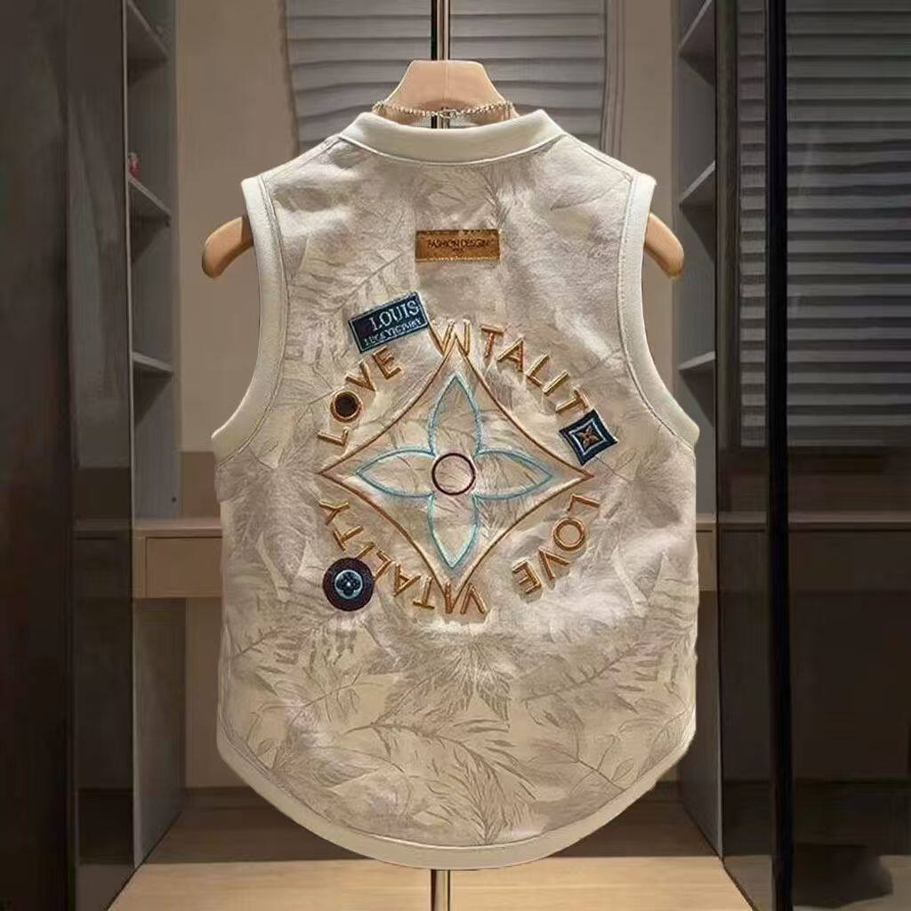 狗狗宠物衣服夏季刺绣贴布奢侈印花透气舒适猫咪背心服饰可爱幼狗