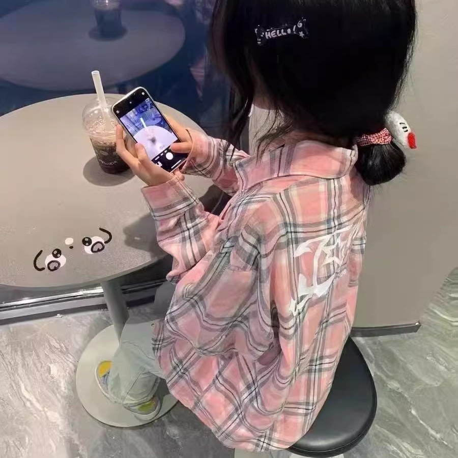 慵懒风美式复古格子衬衫男女夏薄款新款宽松oversize小众防晒外套