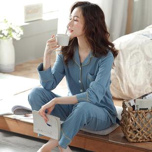 秋季 家居服全棉加秋春冬季 睡女士DLN秋款 纯棉长袖 宽松 衣薄款 大码