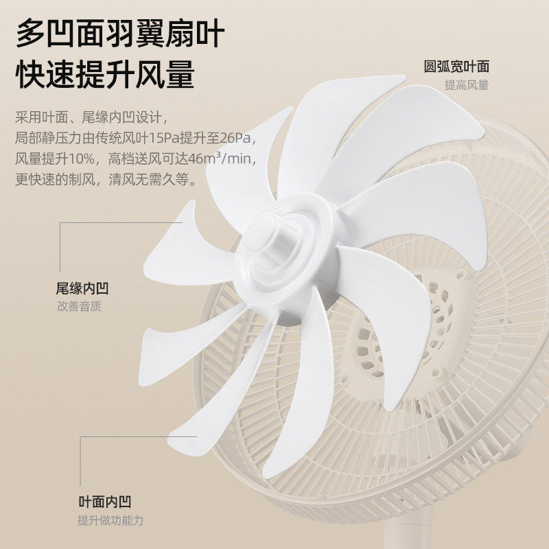 长虹电风扇家用轻音台立式落地扇大风力九叶电扇宿舍小型强力风扇