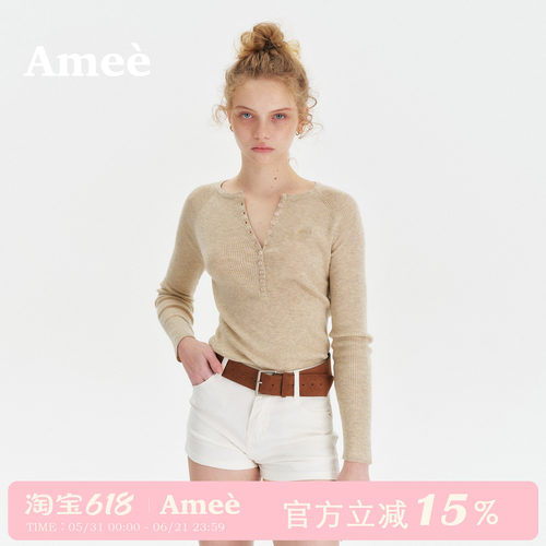amee白色微弹修身显瘦牛仔短裤