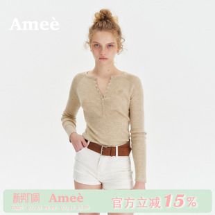 显瘦百搭热裤 Amee极简复古白色微弹牛仔短裤 修身 基础款 女