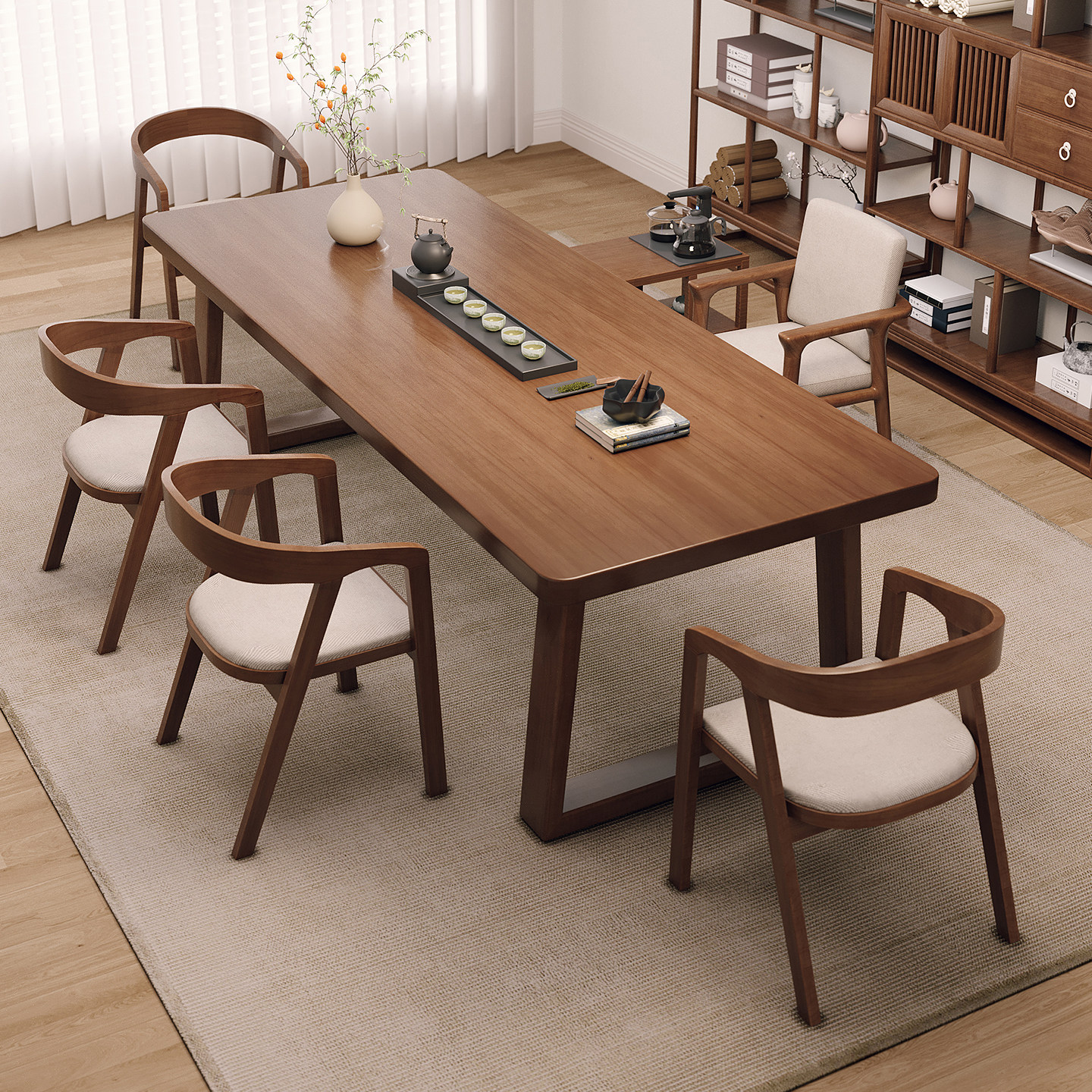 新中式大板实木茶桌书桌一体两用现代茶几客厅家用宋式美学茶台,住宅家具,家用茶台/茶桌,淘宝优惠券,粉丝福利购,淘宝优惠卷