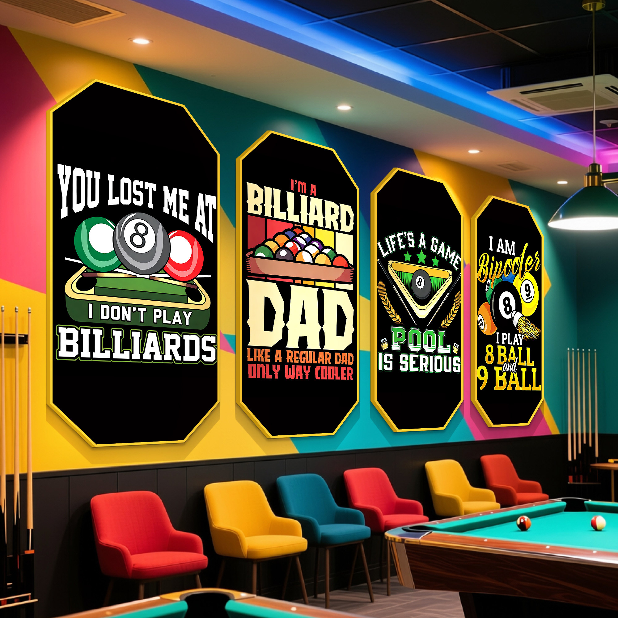 台球厅装饰画创意斯诺克俱乐部海报墙贴网红打卡形象背景墙壁挂画,家居饰品,软装墙贴,淘宝优惠券,粉丝福利购,淘宝优惠卷