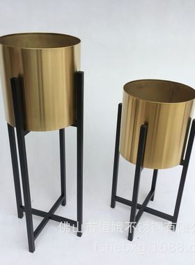 66118 不锈钢玫瑰金镀色花架 婚礼假花装饰金属落地花架