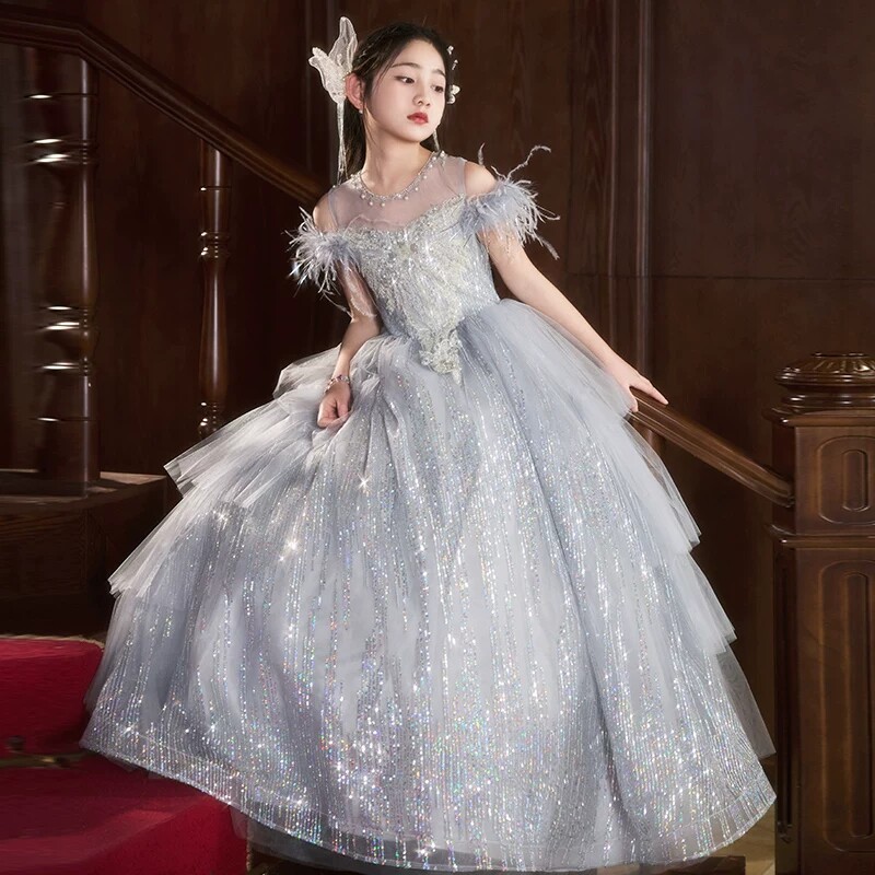 出租森系花仙子女童晚礼服花童生日公主裙洋气儿童钢琴演奏演出服图片