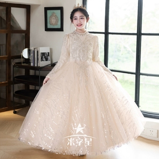 出租儿童礼服女童高端轻奢主持人公主裙女孩生日钢琴演奏演出冬季