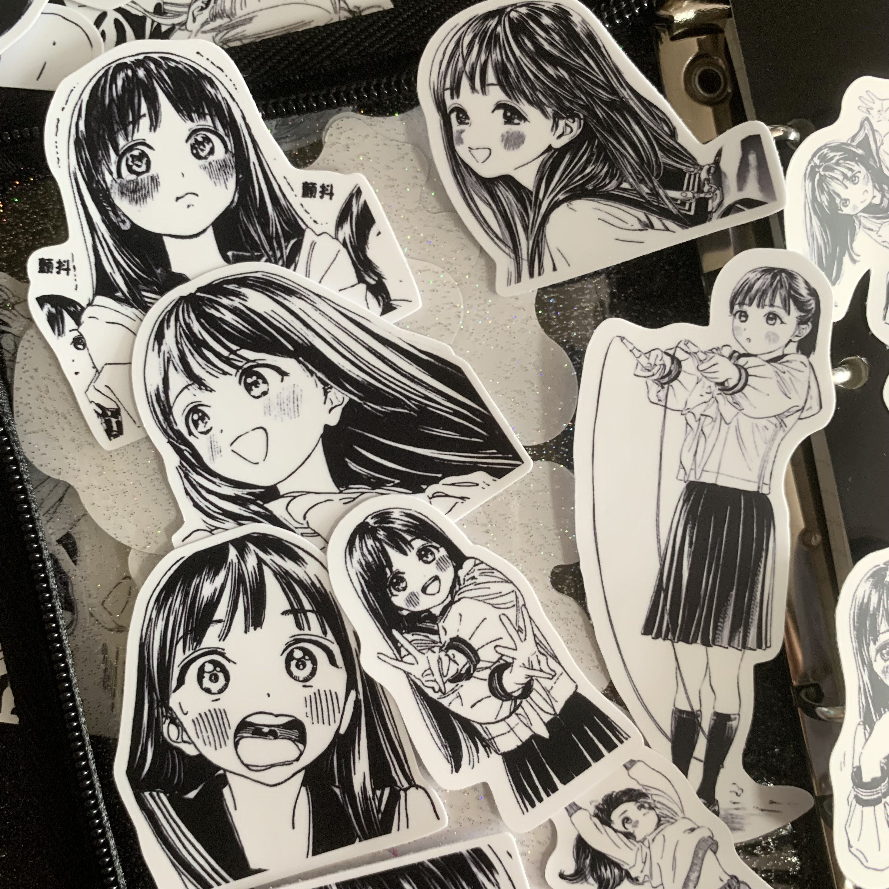 复古日漫明日酱的水手服贴纸装饰高清耐磨动漫周边贴画二次元少女