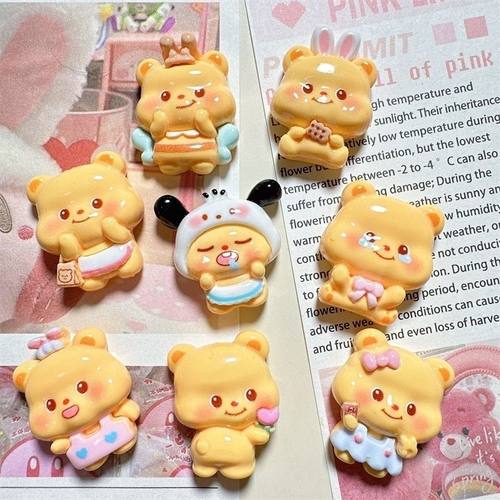 亮面卡通黄油小熊树脂配件