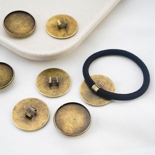 DIY饰品配件古铜色皮筋托发圈托盘扣发绳扣时光宝石扣手工材料托
